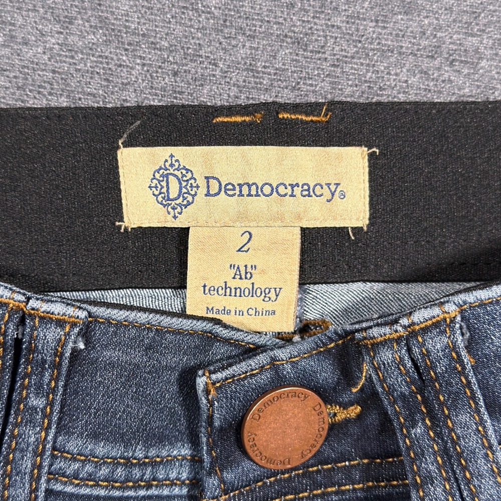 Democracy Jeans Womens 2 Blue Ab Solution Flare Bootcut Mid Rise Stretch Denim - Picture 2 of 9